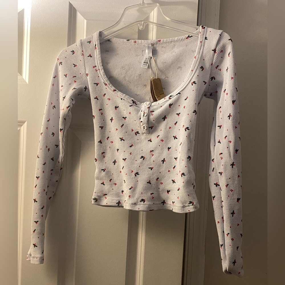Skims Cloud Holly Print Pj Top